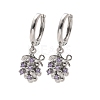 Brass Cubic Zirconia Hoop Earrings EJEW-Q015-02P-D-2