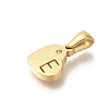 304 Stainless Steel Heart Pendants with Rhinestone STAS-Z103-01G-05-2