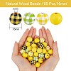Painted Natural Wood Beads WOOD-SZ0001-09-4
