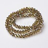 Electroplate Transparent Glass Beads Strands EGLA-A034-T6mm-S04-2