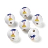 Natural Wood European Beads WOOD-S059-01G-1