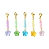 Star Glass & Seed Beads Pendant Decoration HJEW-JM02111-1