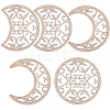 Wooden Moon Phase Decor Wall Decorations Set AJEW-WH0258-790C-1