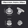 CHGCRAFT 200Pcs 2 Styles Silicone Ear Nuts SIL-CA0001-02-2