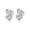 Brass Twist Stud Earring Findings KK-N232-449P-2