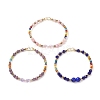 3Pcs 3 Colors Glass Beaded Bracelets for Women BJEW-JB12137-2