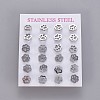 Tarnish Resistant 304 Stainless Steel Stud Earrings EJEW-F227-14P-3