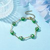 Lampwork Evil Eye Link Chain Bracelets BJEW-JB10045-05-2