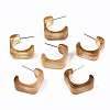 Transparent Resin Half Hoop Earrings EJEW-T012-06-B02-1