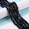 Electroplate Opaque Solid Color Glass Beads Strands EGLA-A044-P8mm-L18-4
