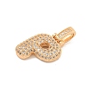 Brass Micro Pave Clear Cubic Zirconia Pendants KK-B099-01G-P-2