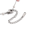 Natural Strawberry Quartz Nuggets Link Chain Necklaces NJEW-H041-06P-05-3