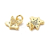 Fox Brass Micro Pave Clear Cubic Zirconia Charms KK-G425-10G-2