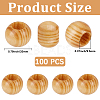 100Pcs Wood European Beads WOOD-PA0001-77-2