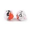 Platinum Plated Acrylic Enamel Beads OACR-I003-05-3