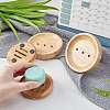   4Pcs 2 Style Flat Round Natural Bamboo Soap Case Holder AJEW-PH0003-24-5