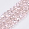 Faceted(32 Facets) Electroplate Glass Bead Strands X-EGLA-R015-8mm-8-1