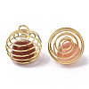 Iron Wrap-around Spiral Bead Cage Pendants IFIN-R239-13G-3