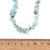 Natural Larimar Chip Beaded Necklaces with 304 Stainless Steel End Chains NJEW-JN06662-4