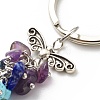 Natural & Synthetic Gemstone Beaded & Handmade Lampwork Pendants Keychain KEYC-JKC00344-01-4