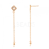 Brass Micro Pave Clear Cubic Zirconia Earring Findings KK-T062-222G-NF-1