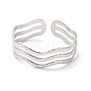 Non-Tarnish 304 Stainless Steel Wave Open Cuff Bangles BJEW-L682-008P-1