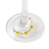 Flower Glass Seed Wine Glass Charms AJEW-JO00189-5