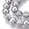 Electroplated Crackle Glass Beads Strands EGLA-N014-10mm-03-3