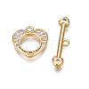 Brass Micro Pave Clear Cubic Zirconia Toggle Clasps X-KK-Q278-005-NF-3