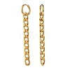 304 Stainless Steel Curb Chain Dangle Huggie Hoop Earrings EJEW-JE04730-01-2