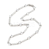 Brass Pave Clear Cubic Zirconia Heart Link Chain Necklaces KK-CBA4547-16B-P-5