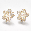 Brass Stud Earring Findings KK-T038-490G-1