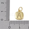 Rack Plating Brass Micro Pave CLear Cubic Zirconia Charms KK-E110-14G-A-3