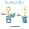 2Pcs 2 Colors Brass Enamel European Dangle Charms KK-FS0001-82-4