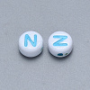Craft Acrylic Horizontal Hole Letter Beads SACR-S201-11N-2