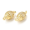 Brass Micro Pave Clear Cubic Zirconia Connector Charms KK-P228-71G-1