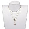 Natural Baroque Pearl Keshi Pearl 2 Layered Necklace & Dangle Earring Jewelry Sets SJEW-JS01073-7