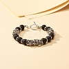 Natural Lava Rock Stone Essential Oil Diffuser Bracelets for Men Women BJEW-TA00011-5
