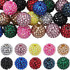 40Pcs 10 Style Round Resin Rhinestone Graduated Beads RESI-SC0003-01-1