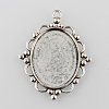 Tibetan Style Pendant Cabochon Settings TIBEP-K020-28AS-1
