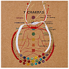 3Pcs Adjustable Chakra Natural & Synthetic Mixed Stone Round Bead Braided Bracelet Sets ZZ4943-8-1