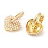 Rack Plating Brass Heart Dangle Hoop Earrings with ABS Imitation Pearl Beaded EJEW-R152-06G-2