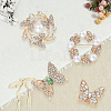 4Pcs 4 Styles Alloy Rhinestone Brooches for Clothes JEWB-CN0001-05-7