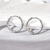 Tarnish Resistant 304 Stainless Steel Huggie Hoop Earrings EJEW-G272-02-12mm-P-1