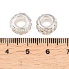 Polymer Clay Rhinestone European Large Hole Beads with Silver Color Plated Brass Cores FPDL-R002-15-3