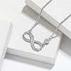 Infinity Brass Micro Pave Clear Cubic Zirconia Pendant Necklaces for Women FS-WGC2BAC-01-1