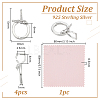 4Pcs Rhodium Plated 925 Sterling Silver Twister Clasps STER-OC0001-03P-2