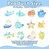 12Pcs 12 Styles Ocean Theme Transparent Resin Cartoon Pendants CRES-YW0002-75-3