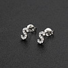 Brass Micro Pave Clear Cubic Zirconia Stud Earrings FS-WGC2F12-19-1