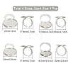 16Pcs 4 Size Adjustable Brass Finger Rings Components KK-CA0002-22S-2